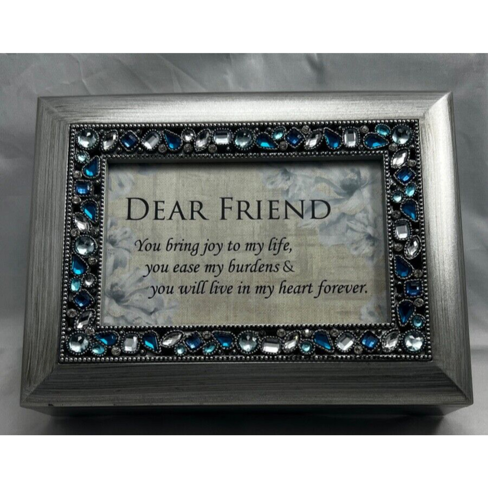 Sankyo Silver Photo/Jewelry/ Music Box Plays "You Light Up My Life" (Pre‎ Owned)